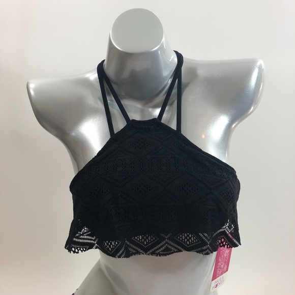 Hula Honey Womens Two Piece Swimsuit Black White - Picture 3 of 5